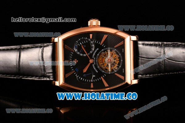 Vacheron Constantin Malte Tourbillon Power Reserve Swiss Tourbillon Manual Winding Rose Gold Case with Black Dial and Stick Markers - Click Image to Close